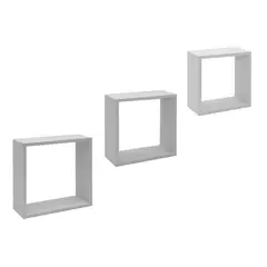 VGO - Estante flotante de Madera Blanco 30x30x12cm