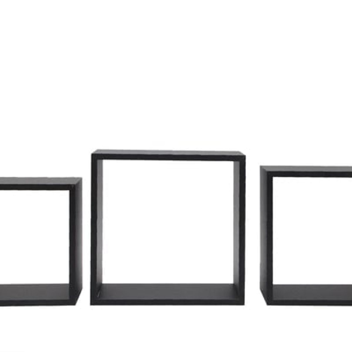 VGO - Estante flotante de Madera Negro 30x30x12cm vgo