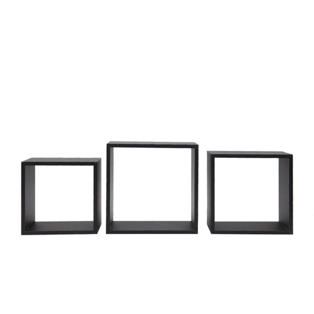 VGO - Estante flotante de Madera Negro 30x30x12cm vgo