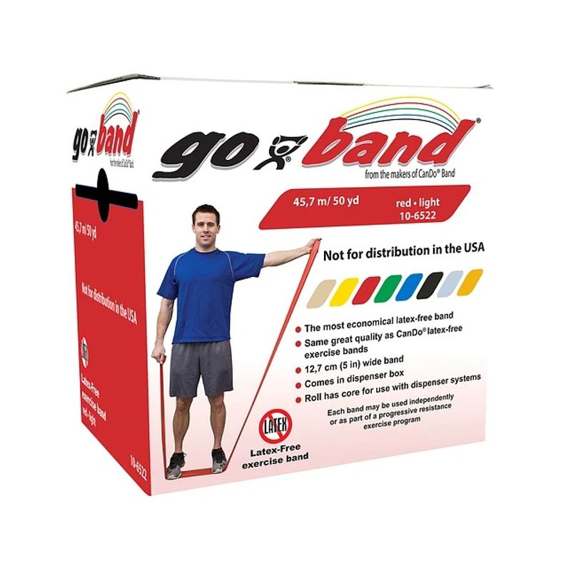 CANDO - Bandas Elásticas Goband® Roja Baja Resistencia 45.7 Mts Rojo