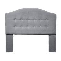 Respaldo De Cama 2 Plazas Madrid Felpa Gris