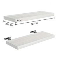 Estante flotante de Madera Blanco 23x120x4cm