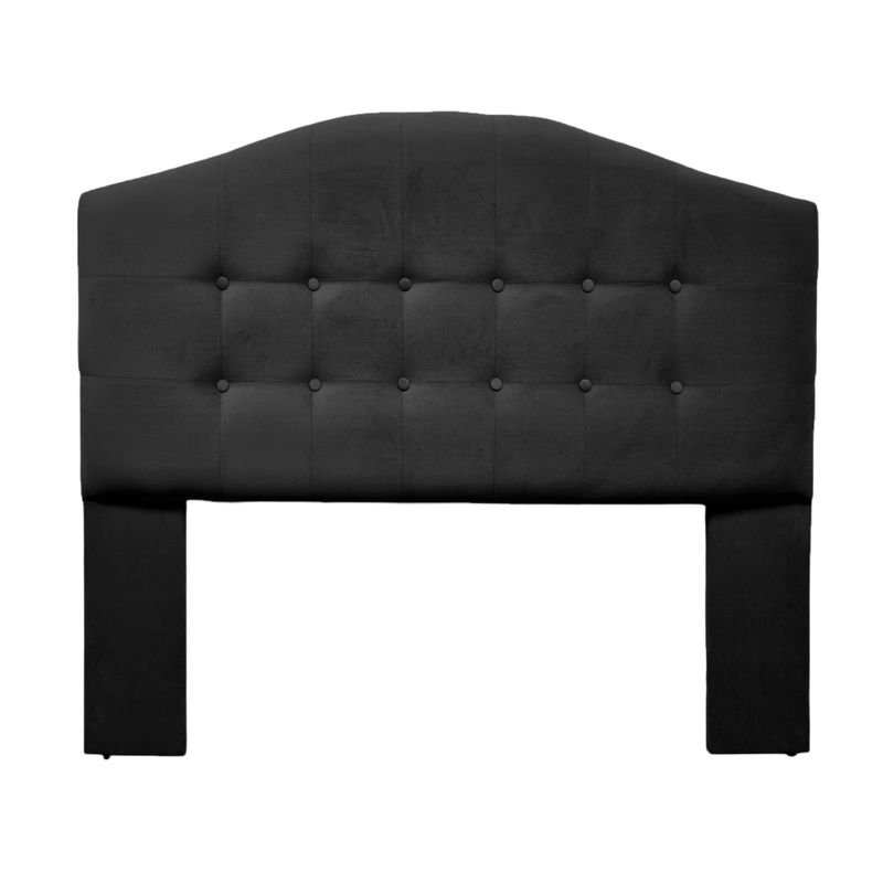 GENERICO - Respaldo De Cama 2 Plazas Madrid Felpa Negro