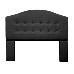 GENERICO - Respaldo De Cama 2 Plazas Madrid Tela Lino Gris oscuro