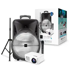 MICROLAB - Parlante Mlab Heavy Bass2 15 PuLG + Atril + Micro+ Proyector