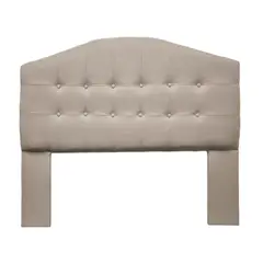 GENERICO - Respaldo De Cama 2 Plazas Madrid Tela Lino Beige