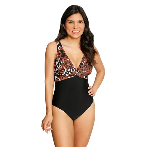 H2O WEAR - Traje de Baño Control Escote V Lydia Mujer - Negro