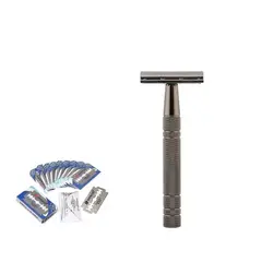 MAXCARE - Navaja Afeitar Clasica Inox 10 Repuestos Barberia.-