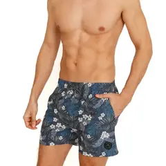 H2O WEAR - Traje de Baño Hombre Short California Flores - Azul