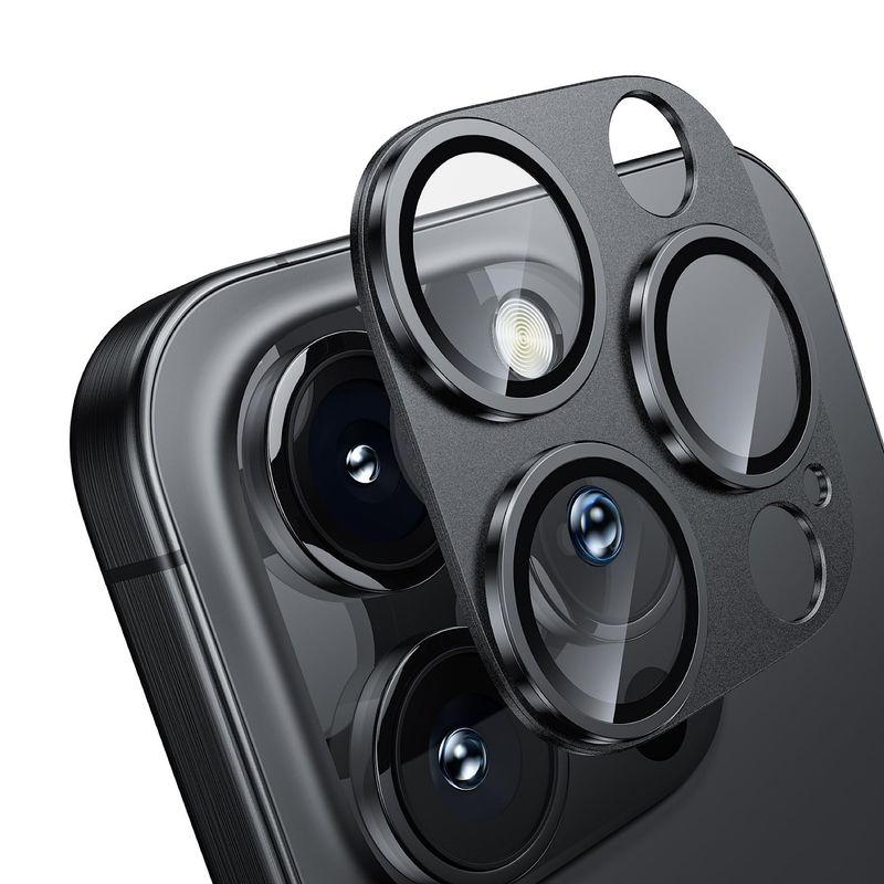GENERICO - Lamina Para Camara De Aluminio iPhone 16 Pro - 16 Pro Max - Negro