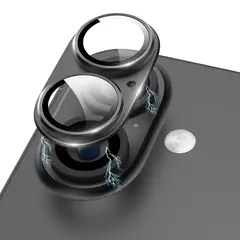 GENERICO - Lamina Para Camara De Aluminio iPhone 16 - 16 Plus - Negro