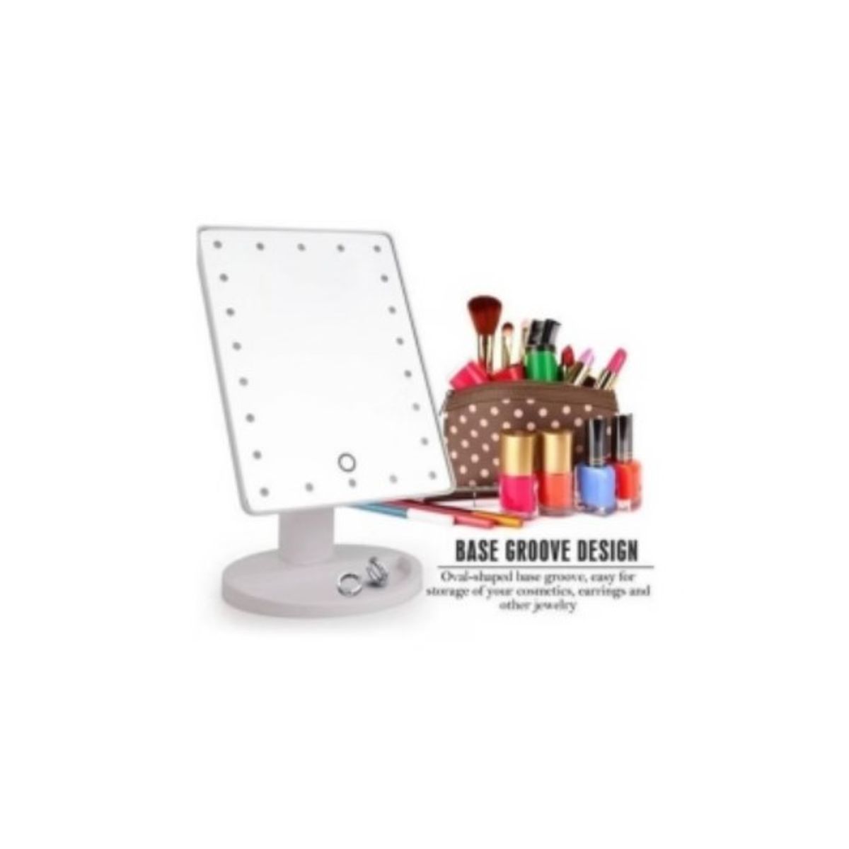 GENERICO - Espejo 22 Luz Led Tactil Maquillaje Usb Portatil Giratorio