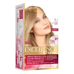 LOREAL PARIS - Coloración Excellence Loréal 91 Rubio Muy Claro Ceniza 1u
