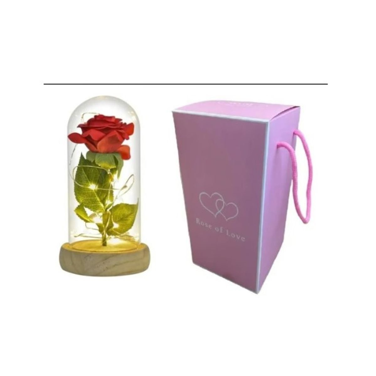 GENERICO - Rosa Eterna Rosa Preservada Led San Valentin