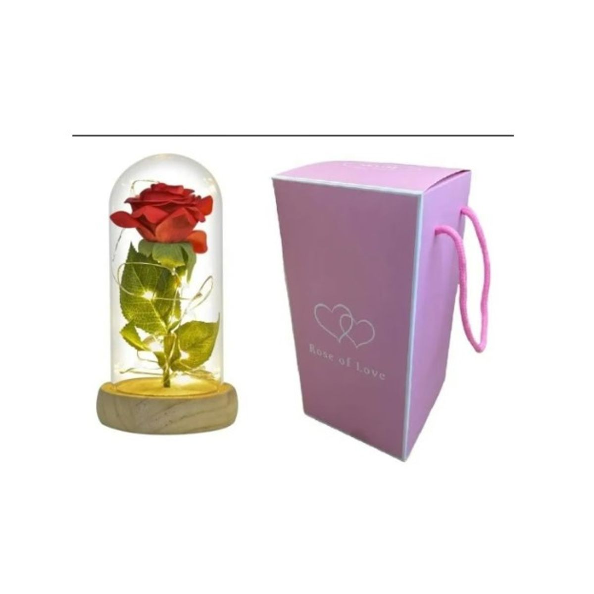 GENERICO - Rosa Eterna Rosa Preservada Led San Valentin