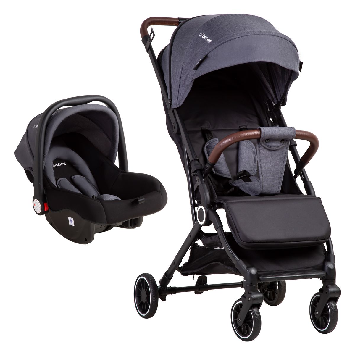 BEBESIT - Coche Maleta Compacto Travel System Soho Gris Bebesit