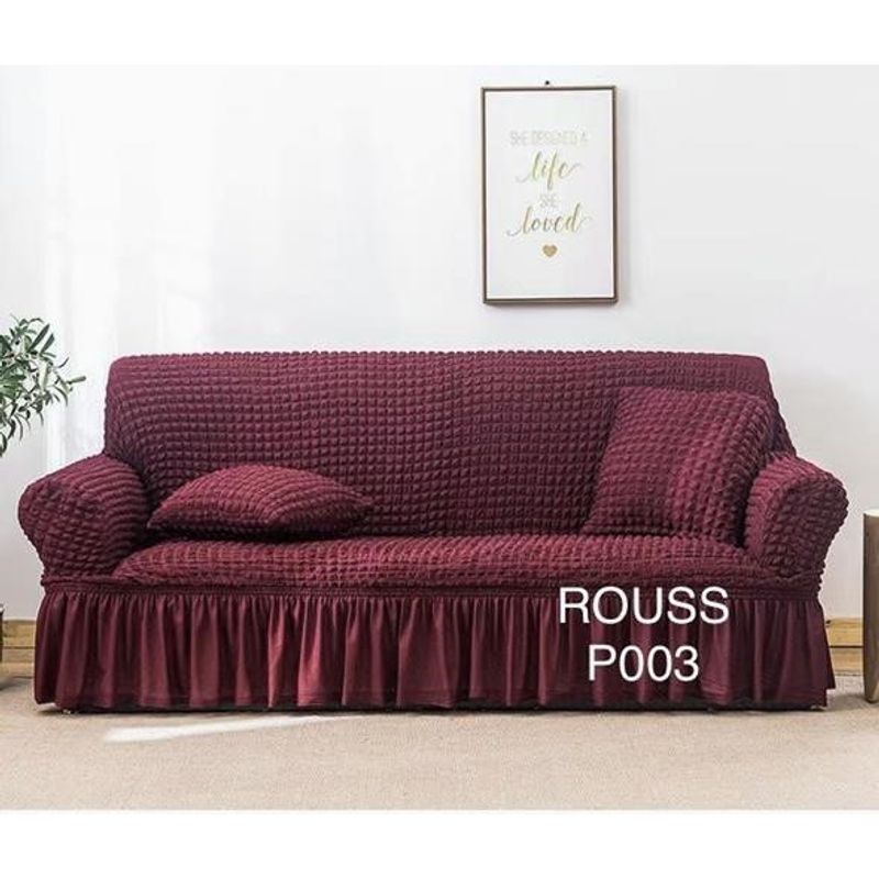ANGELES DEL HOGAR - Fundas Para Sofa Cubresillones Texturisado cuadrille 1 cuerpos Burdeos