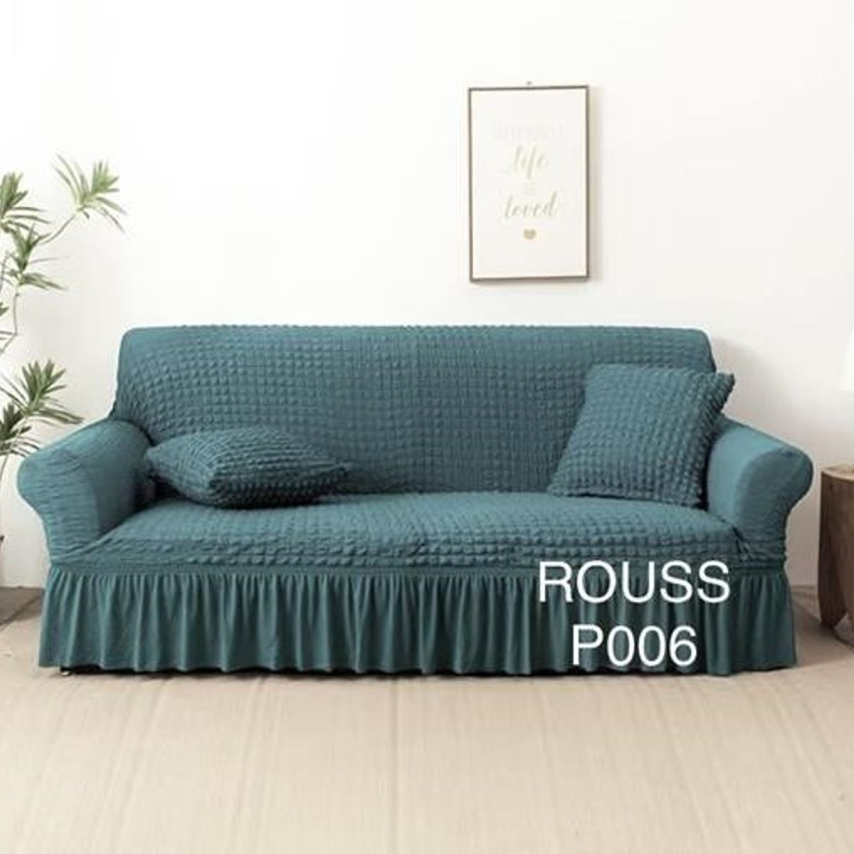 ANGELES DEL HOGAR - Fundas Para Sofa Cubresillones Texturisado cuadrille 2 cuerpos Azul