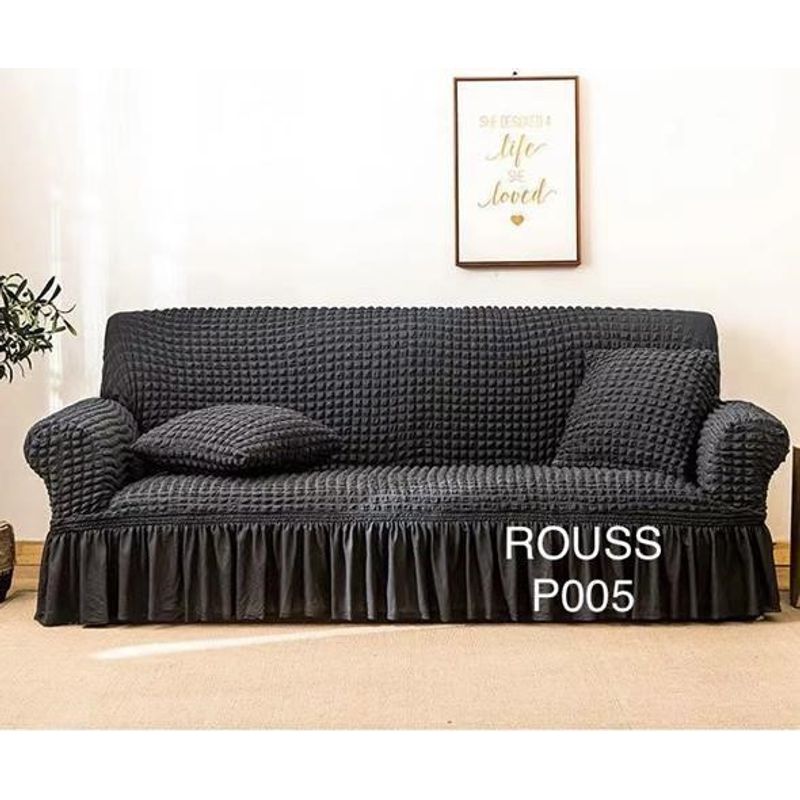 ANGELES DEL HOGAR - Fundas Para Sofa Cubresillones Texturisado cuadrille 4 cuerpos  Gris Oscuro