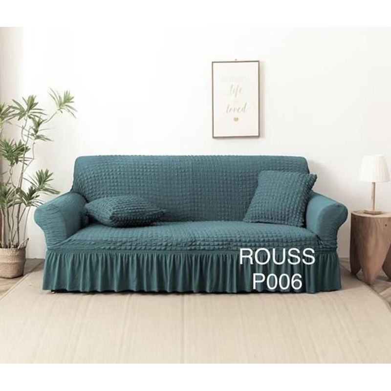ANGELES DEL HOGAR - Fundas Para Sofa Cubresillones Texturisado cuadrille 3 cuerpos Azul