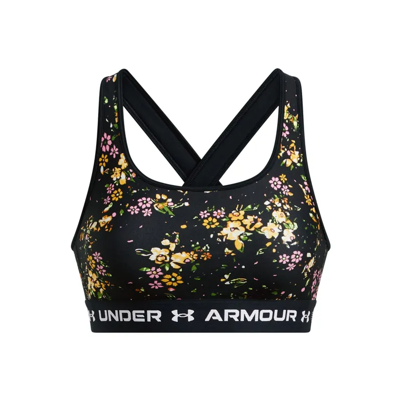 UNDER ARMOUR - Sostén Armour MidCrssbck Print mujer Negro UNDER ARMOUR