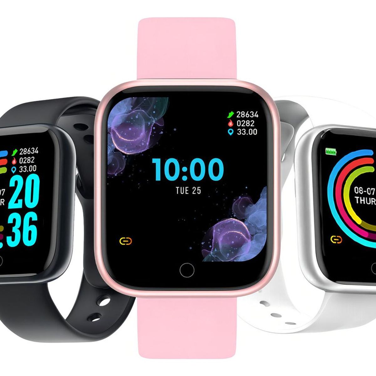 UNIVERSAL - Reloj Inteligente Smartwatch Smart Bracelet D20 1 1.3 Rosado