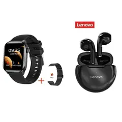 LENOVO - Reloj inteligente resistente al agua Negro+Lenovo HT38 combo Negro