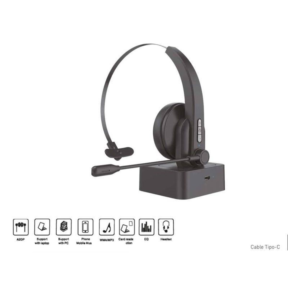 AUDIO PRO - Audifonos Headset Bluetooth Audiopro V50 Call Center Ap02071