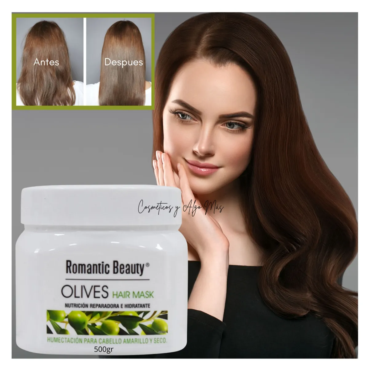 ROMANTIC BEAUTY - Mascarilla capilar de humectación profunda Oliva 500gr-