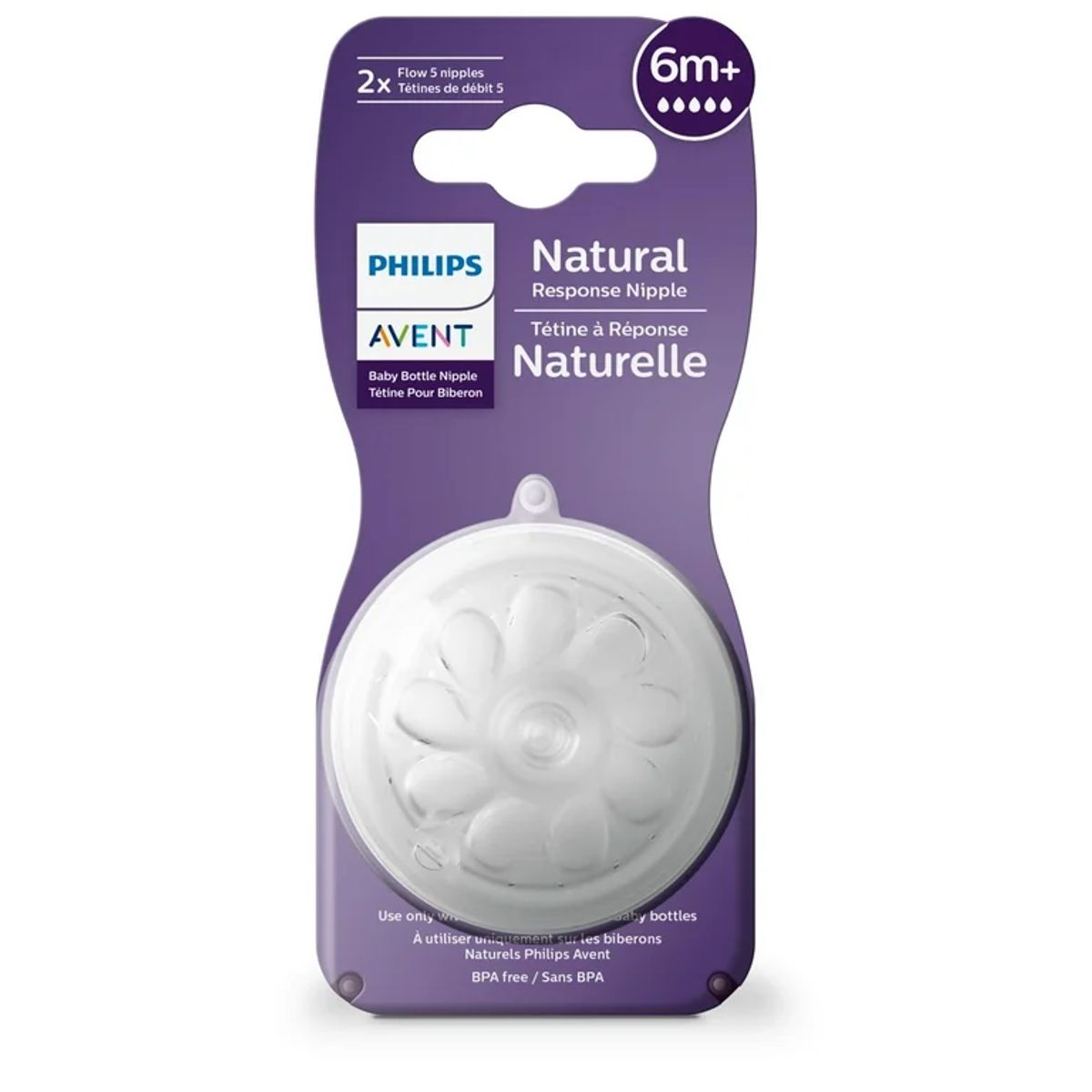 AVENT - Set 2 Tetinas Natural response Avent 3.0 Flujo Variable 6M+