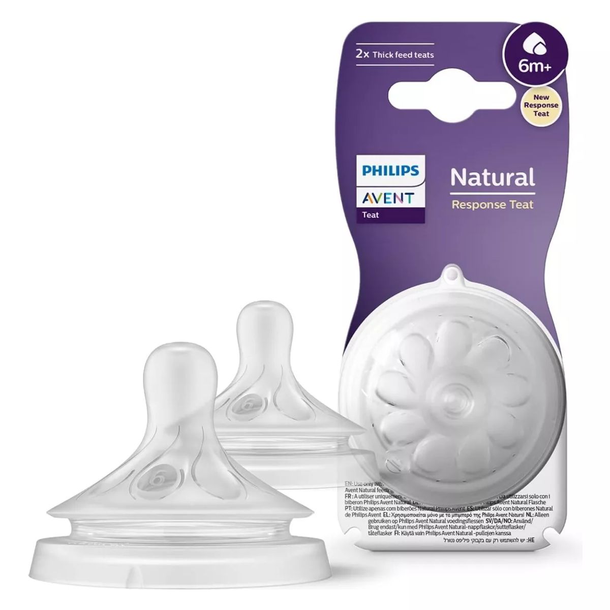 AVENT - Set 2 Tetinas Natural response Avent Flujo Espeso 6m+