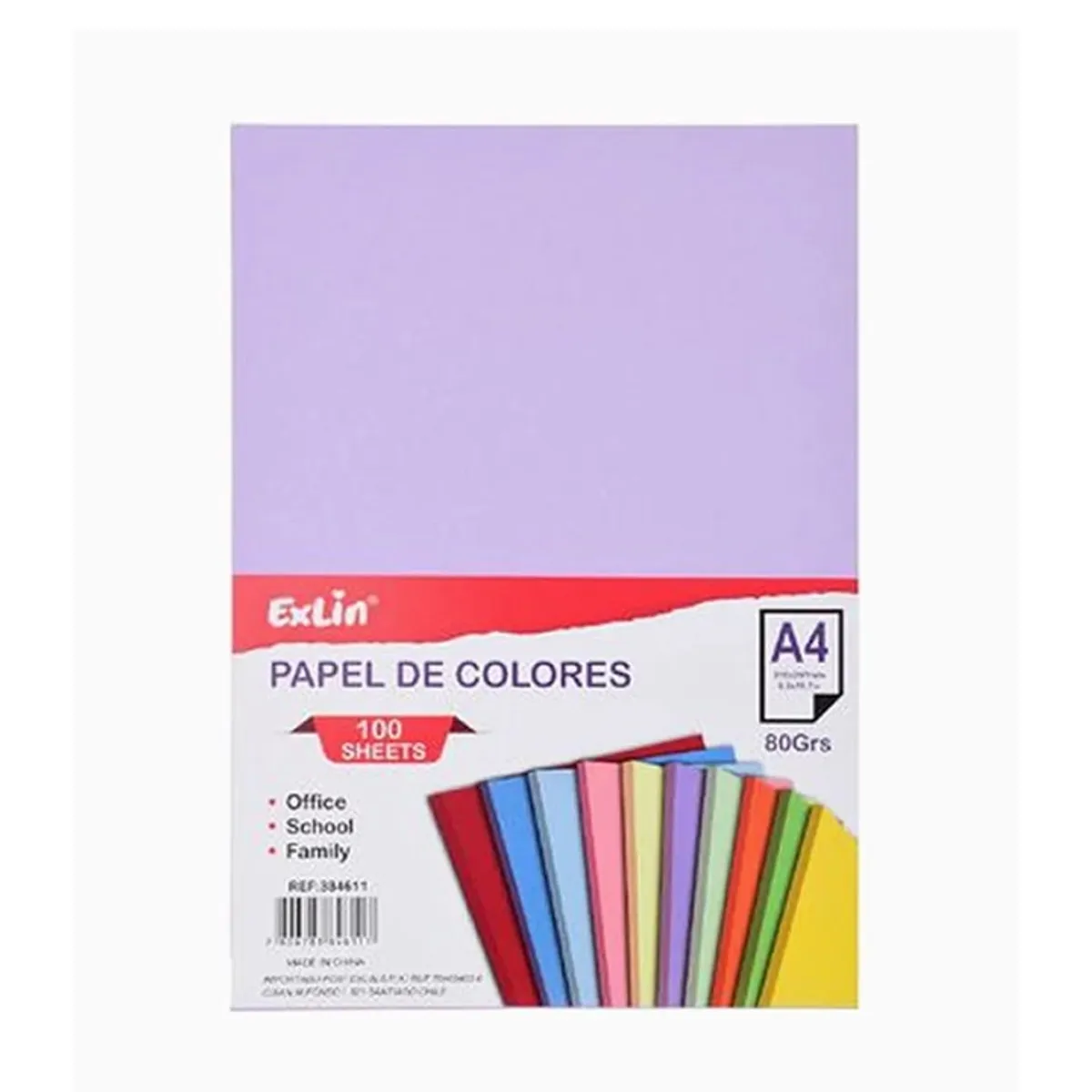 GENERICO - Resma de Papel Color Lila 21cm x 297cm