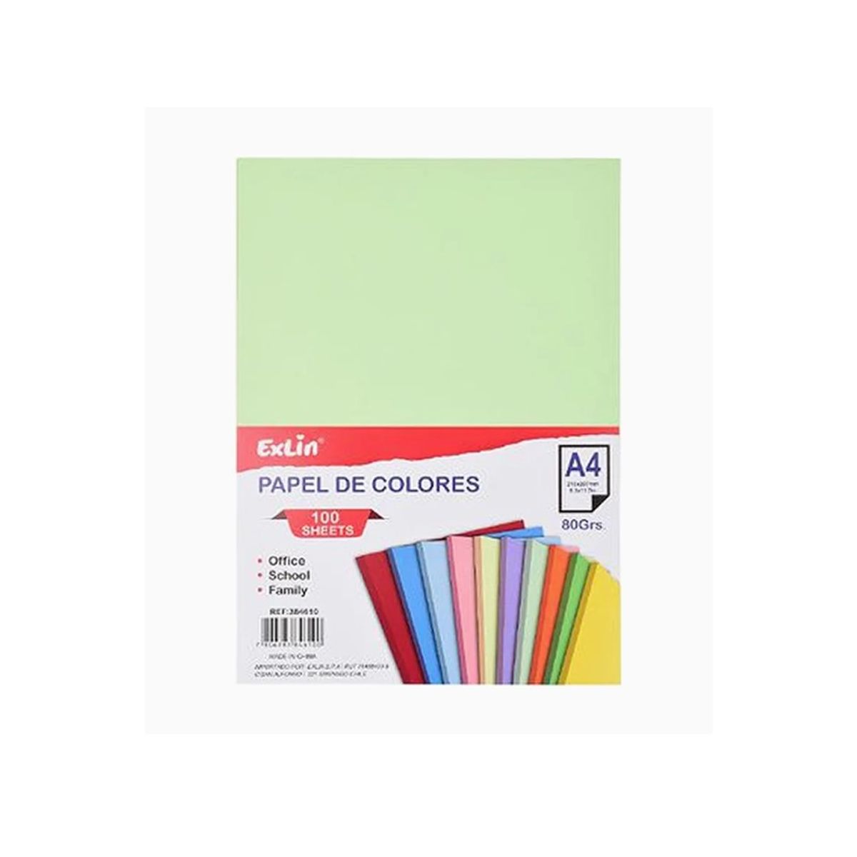 GENERICO - Resma de Papel Color Verde Claro 21cm x 297cm