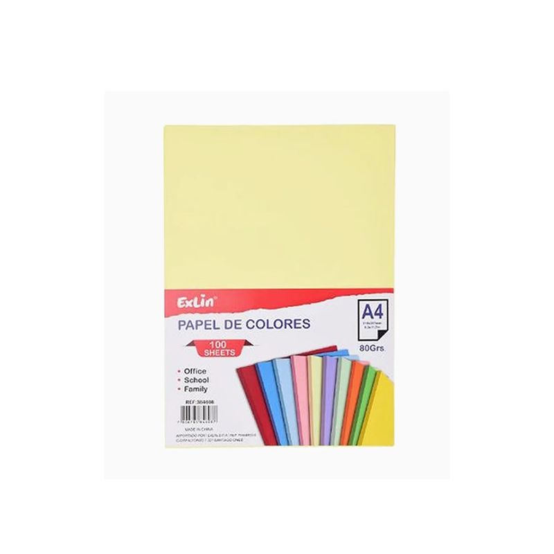 GENERICO - Resma de Papel Color Amarillo Claro 21cm x 297cm