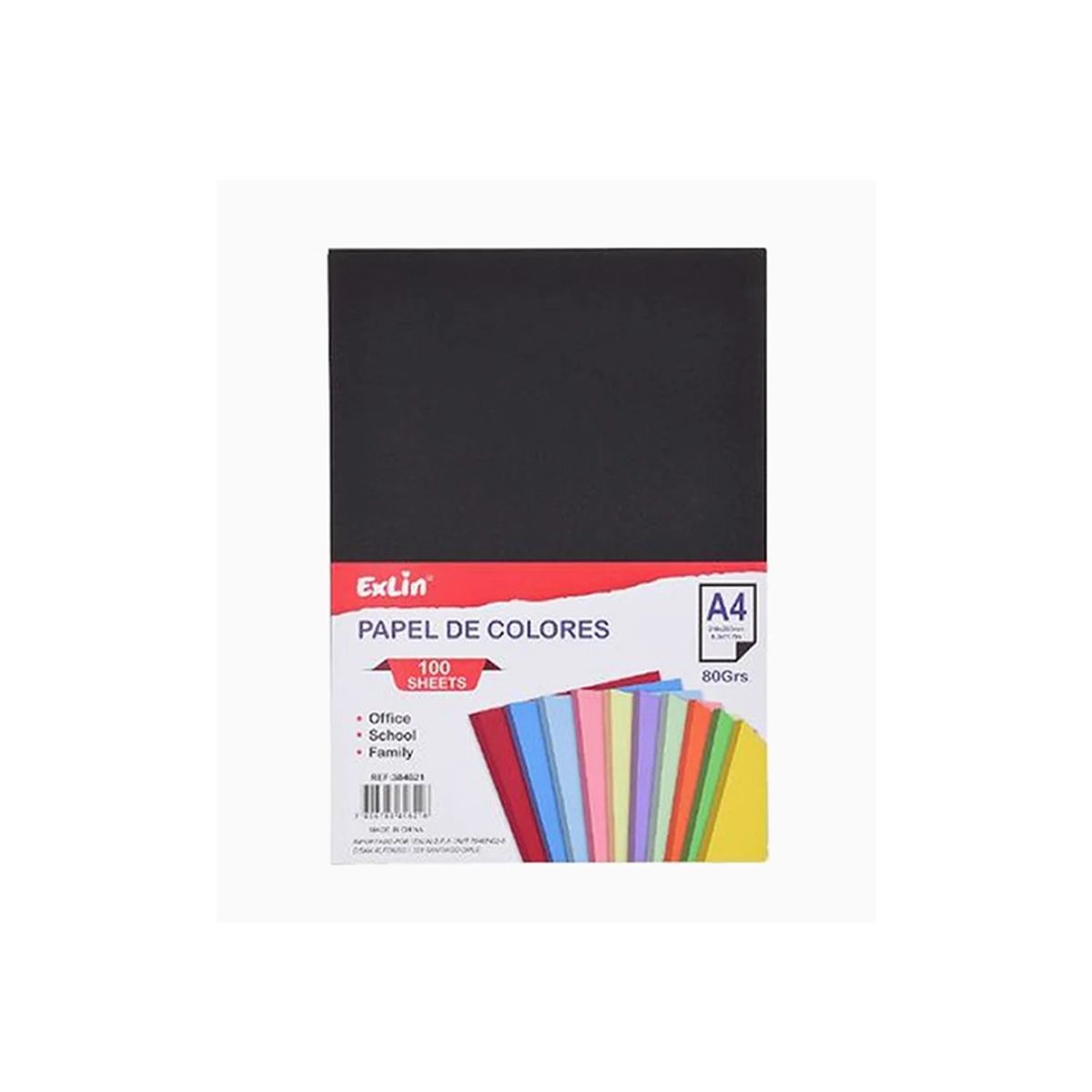 GENERICO - Resma de Papel Color Negro 21cm x 297cm