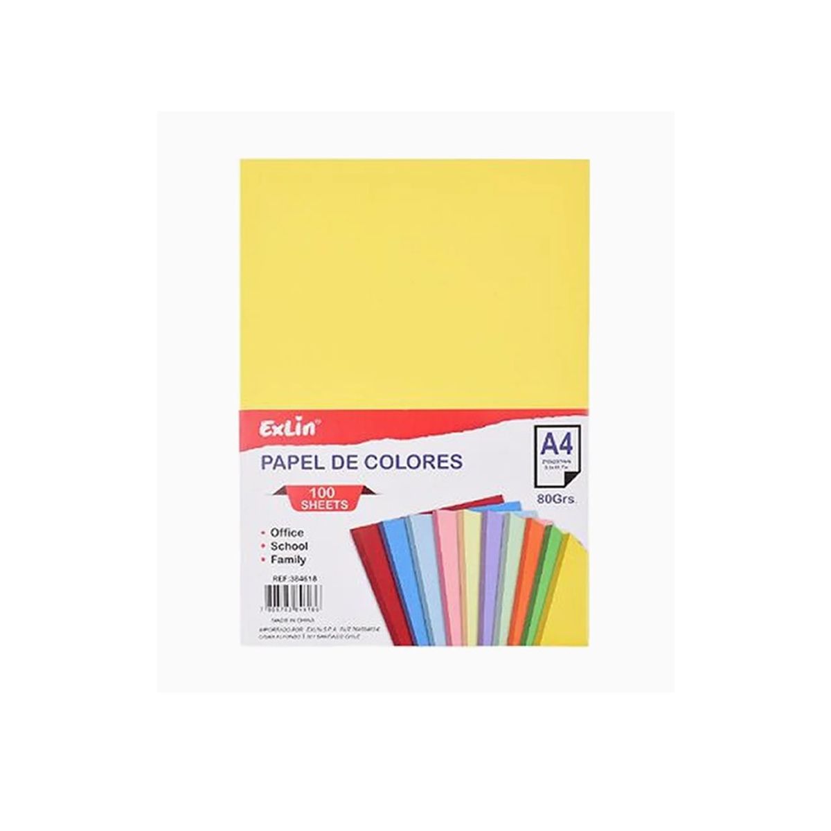 GENERICO - Resma de Papel Color Amarillo Limón 21cm x 297cm