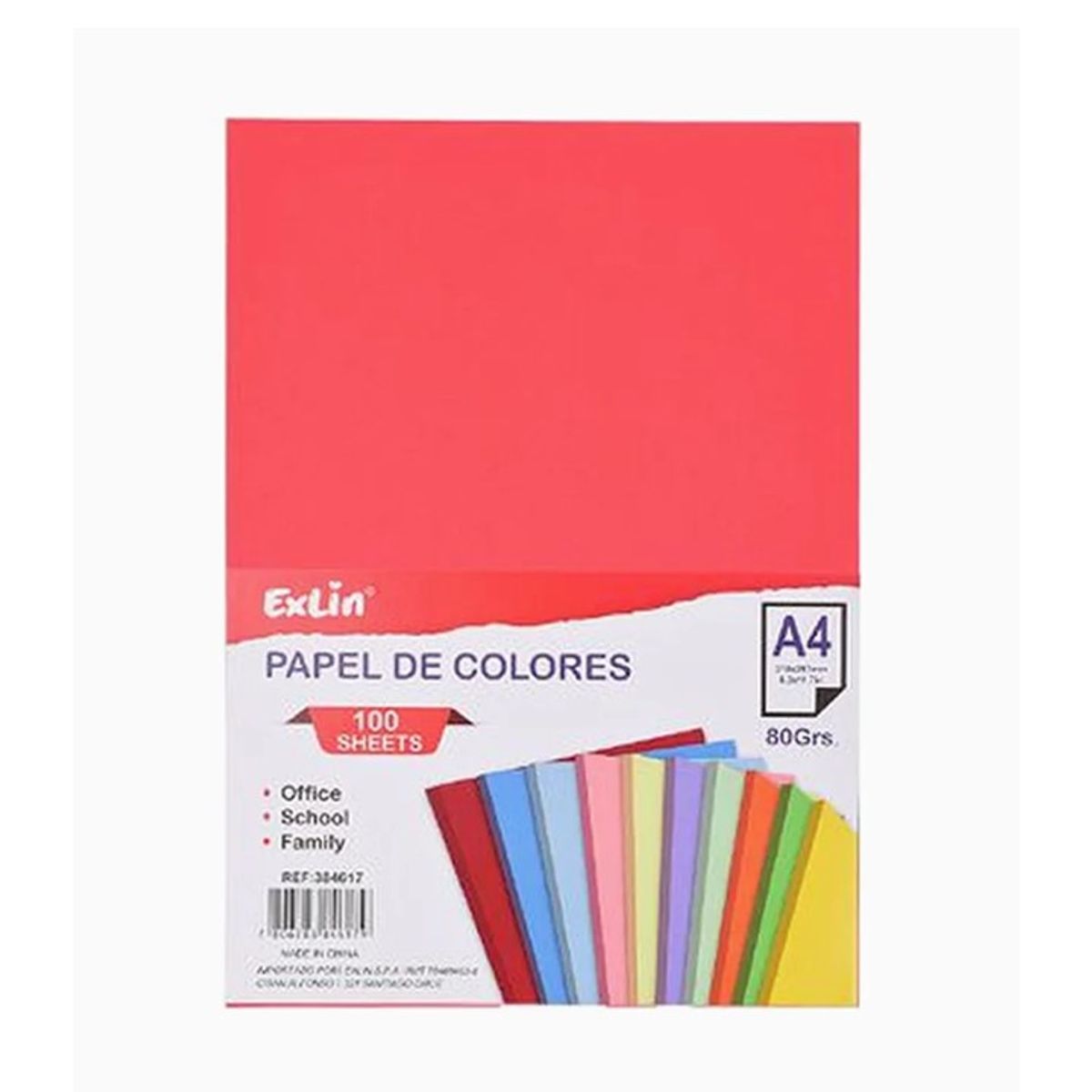 GENERICO - Resma de Papel Color Rojo 21cm x 297cm