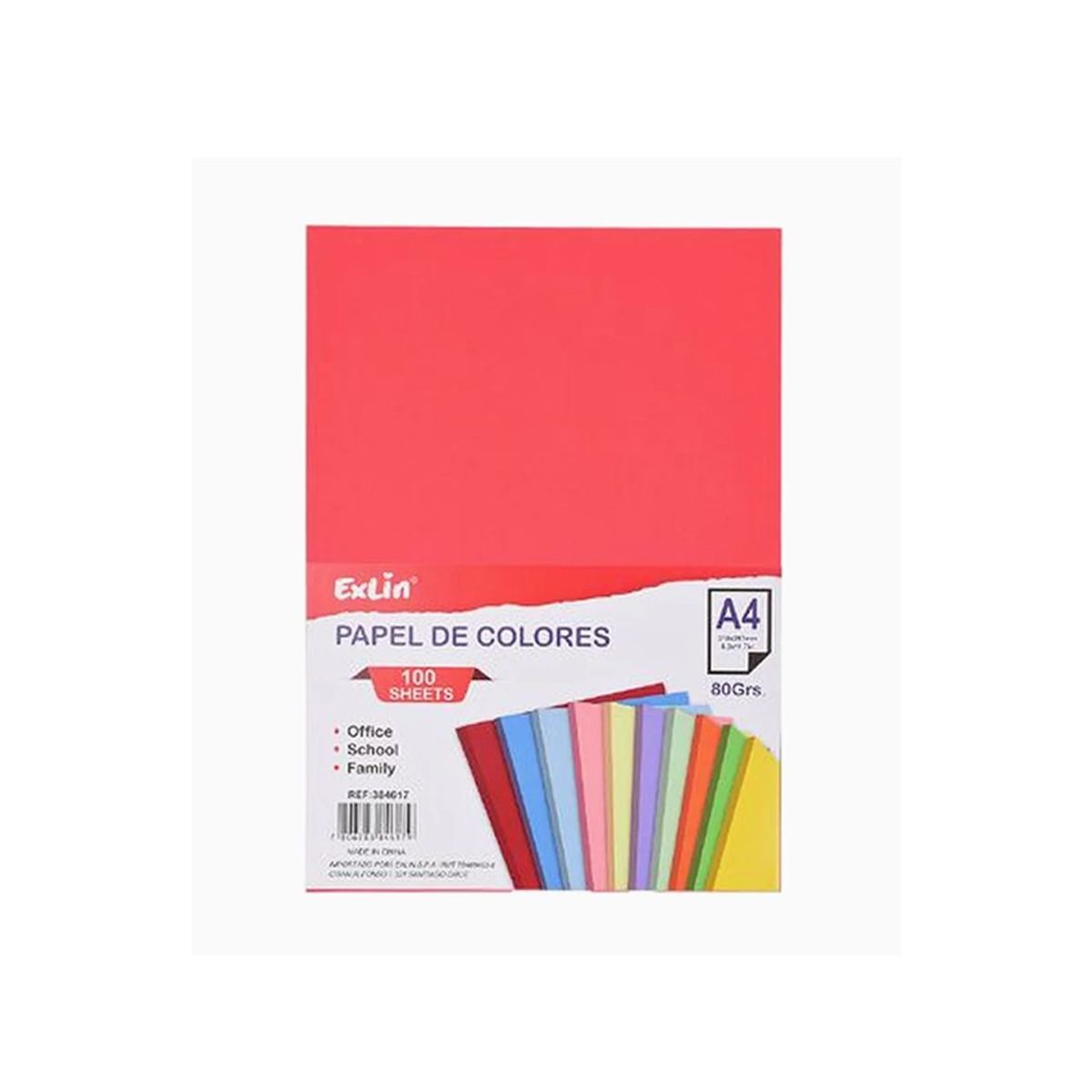 GENERICO - Resma de Papel Color Rojo 21cm x 297cm