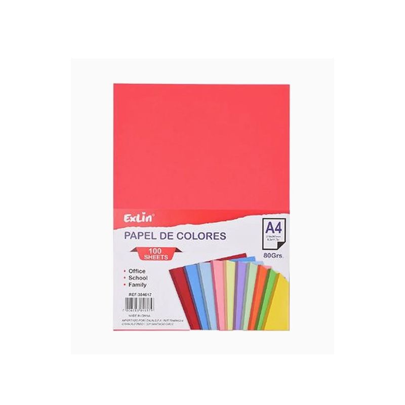 GENERICO - Resma de Papel Color Rojo 21cm x 297cm