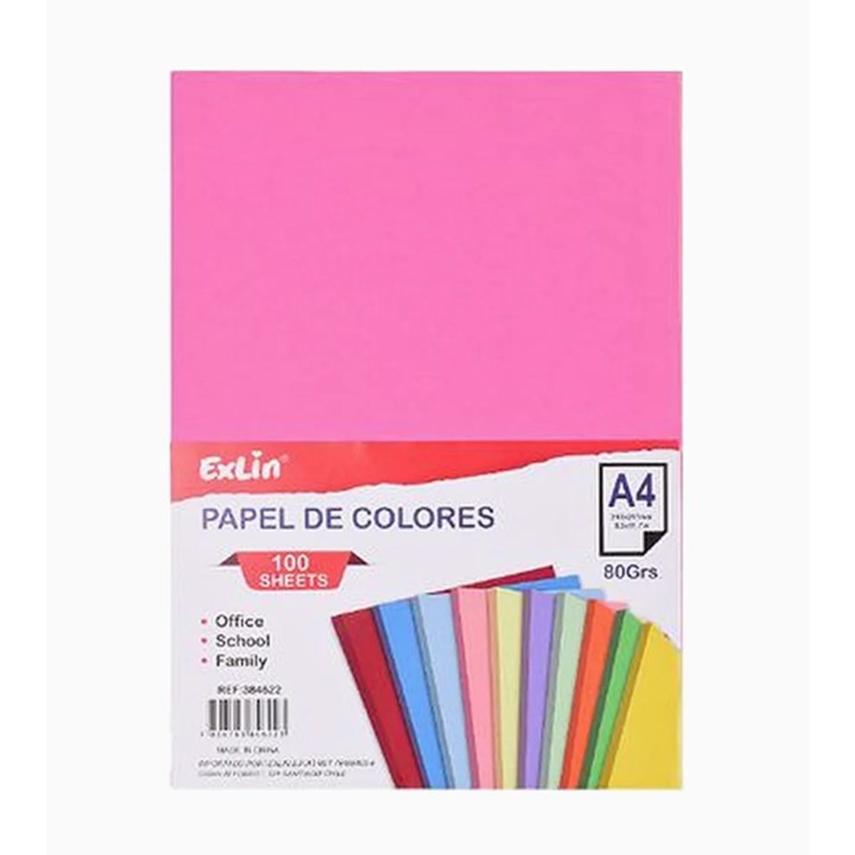 GENERICO - Resma de Papel 5 Colores Fluorescente 21cm x 29.7cm