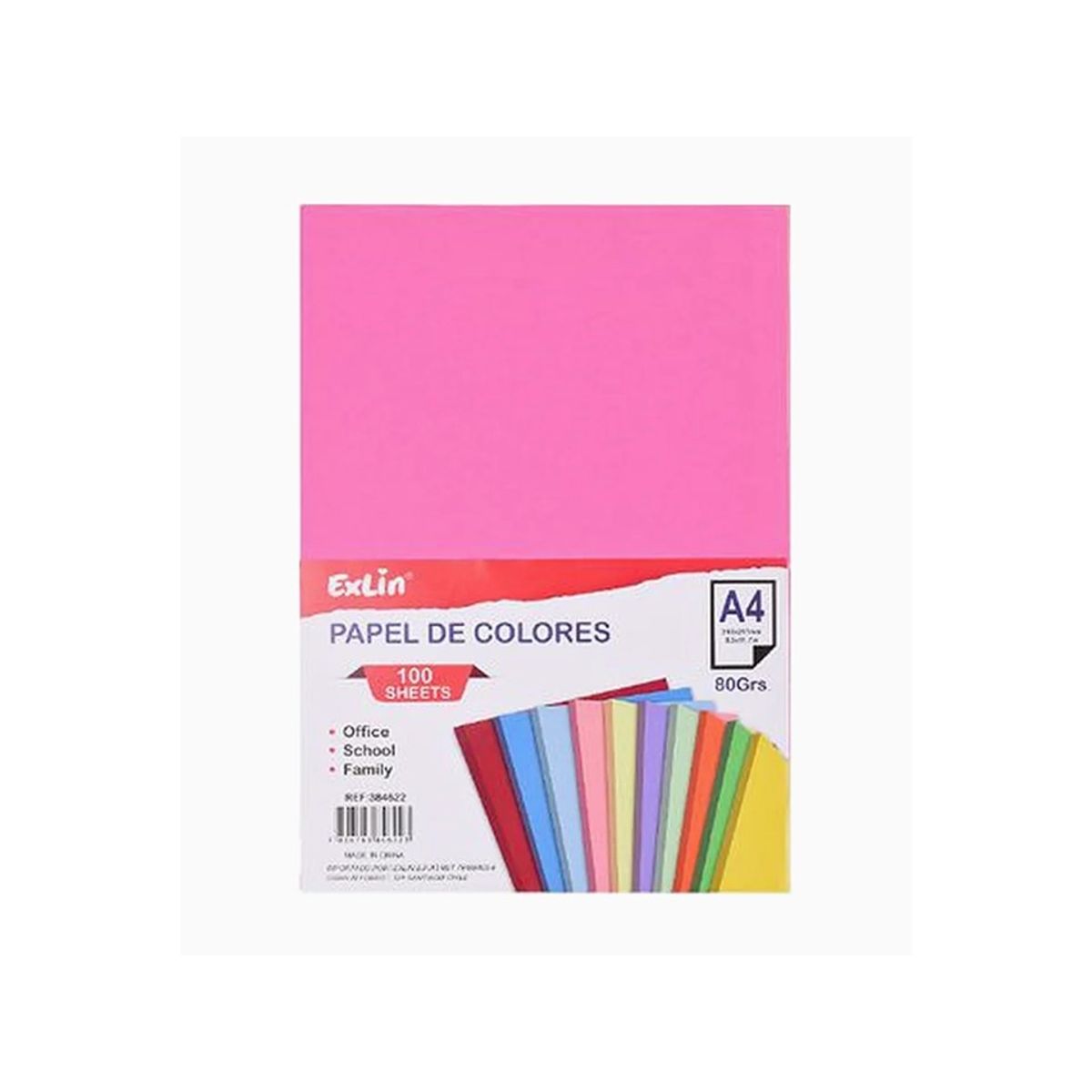 GENERICO - Resma de Papel 5 Colores Fluorescente 21cm x 29.7cm