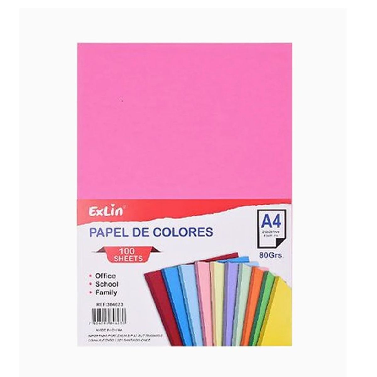 GENERICO - Resma de Papel Color Rosa Fluorescente 21cm x 29,7cm