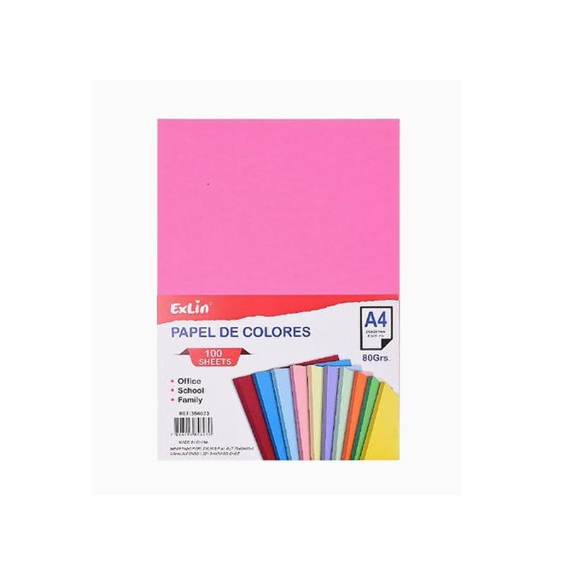 GENERICO - Resma de Papel Color Rosa Fluorescente 21cm x 297cm