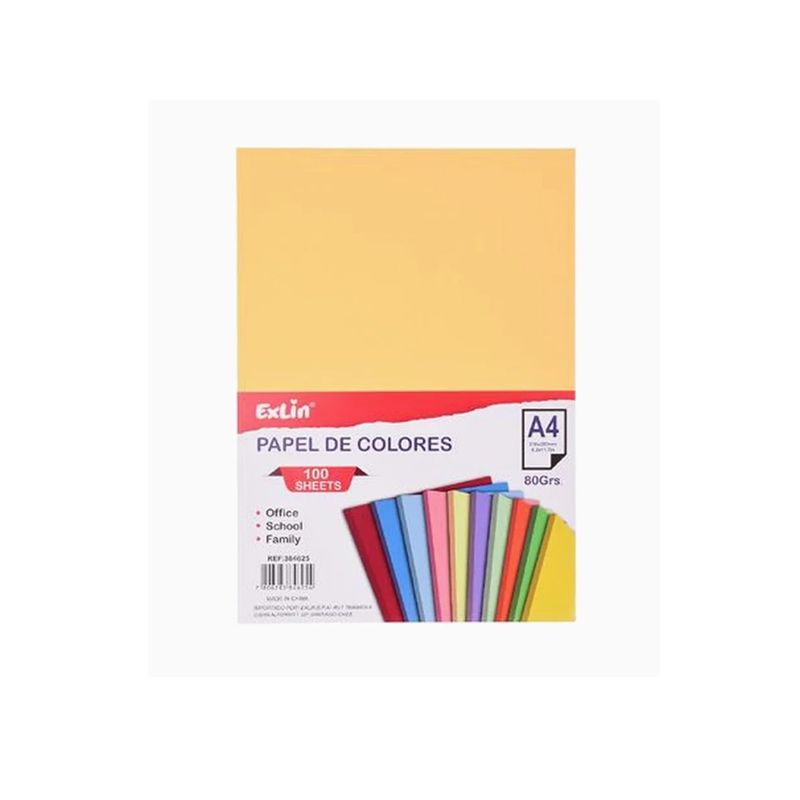 GENERICO - Resma de Papel Color Naranja Fluorescente 21cm x 297cm