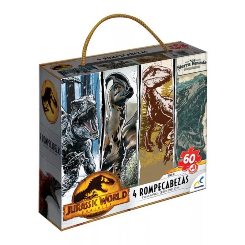 GENERICO - IMEX JCA-3435 PUZZLE 4 EN 1 JURASSIC WORLD 60 PZS