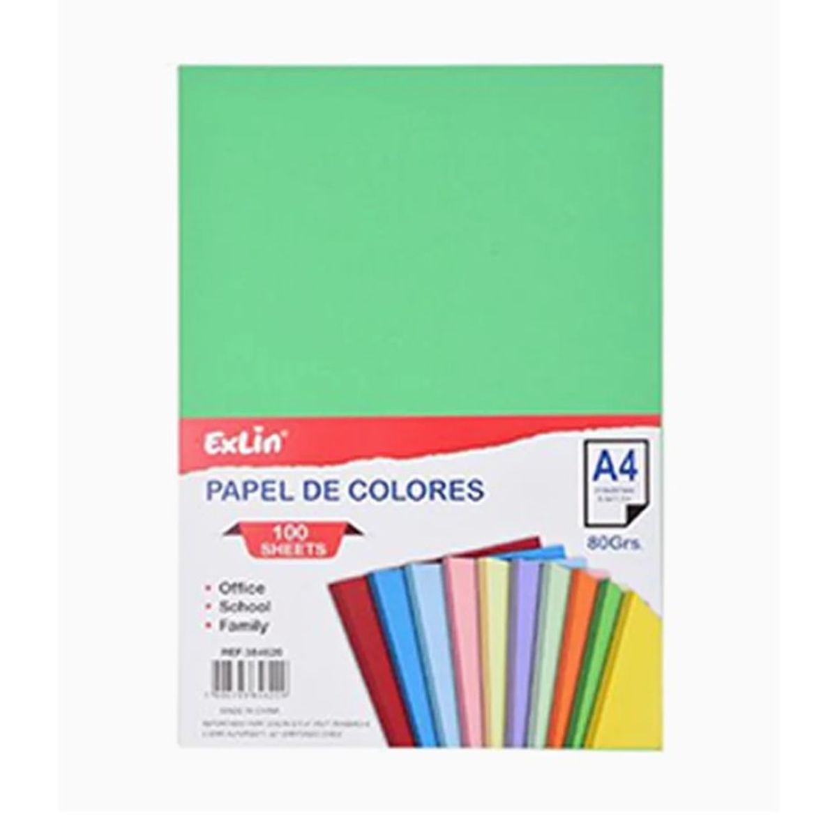 GENERICO - Resma de Papel Color Verde Esmeralda 21cm x 297cm