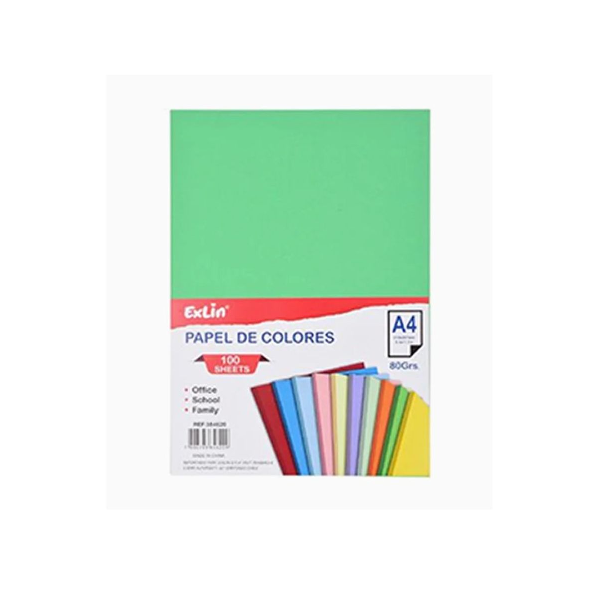 GENERICO - Resma de Papel Color Verde Esmeralda 21cm x 297cm