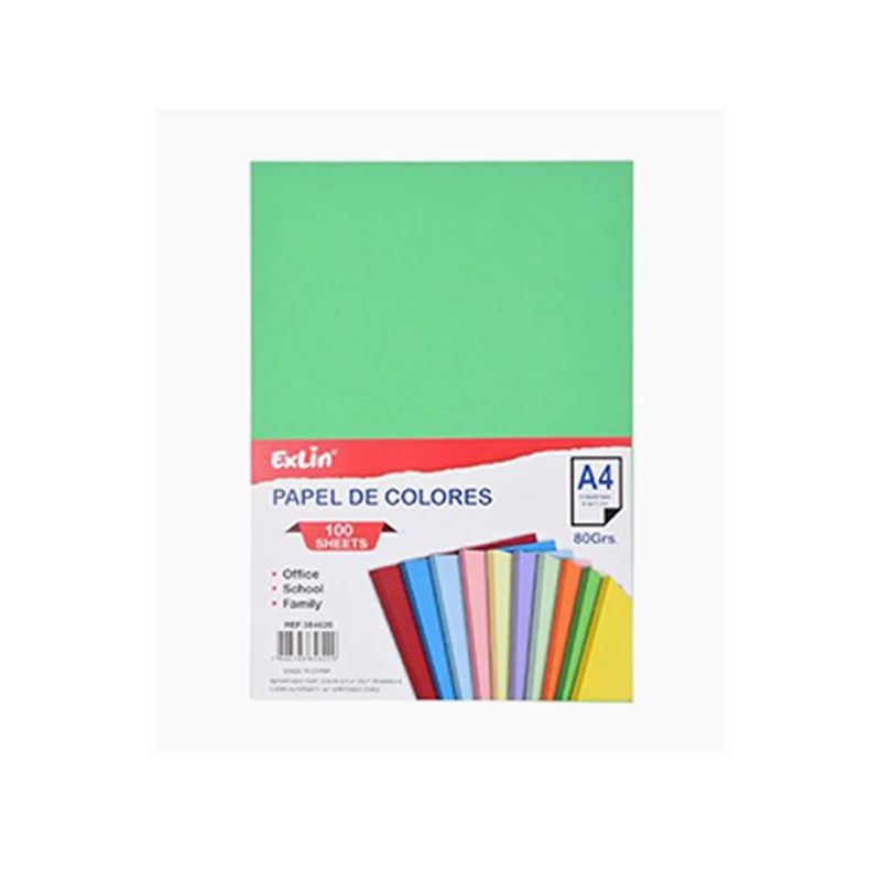 GENERICO - Resma de Papel Color Verde Esmeralda 21cm x 297cm