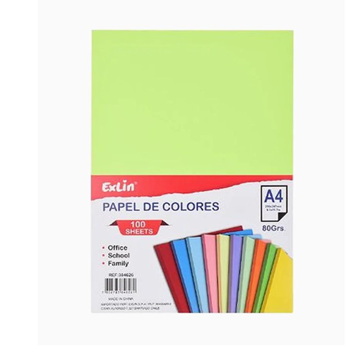 GENERICO - Resma de Papel Color Verde Fluorescente 21cm x 297cm