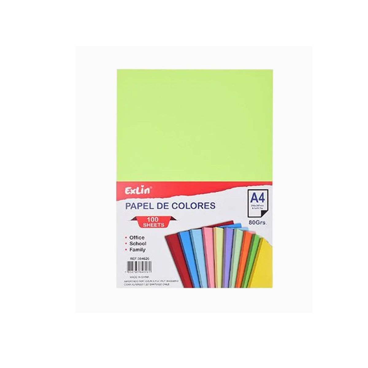 GENERICO - Resma de Papel Color Verde Fluorescente 21cm x 297cm